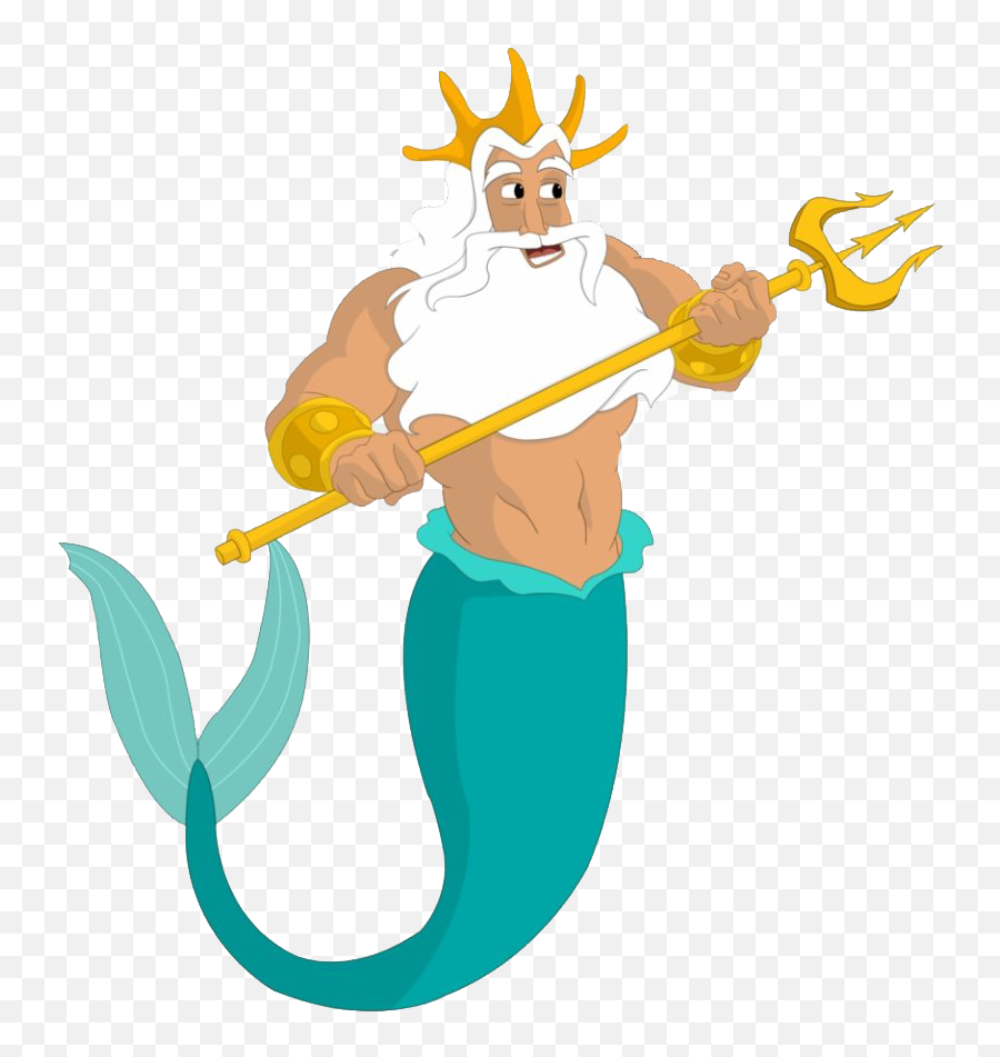 King Triton Trident Transparent Png All - King Little Mermaid Characters,King Transparent