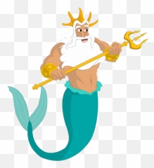 King Triton Trident Transparent Png All - Little Mermaid Characters