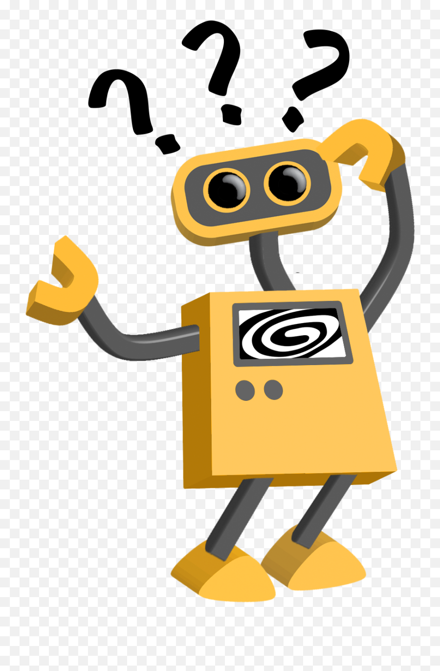 Robot 10 With Questions Karikaturen Zeichnungen - Robot Clipart Png,Robot Head Png