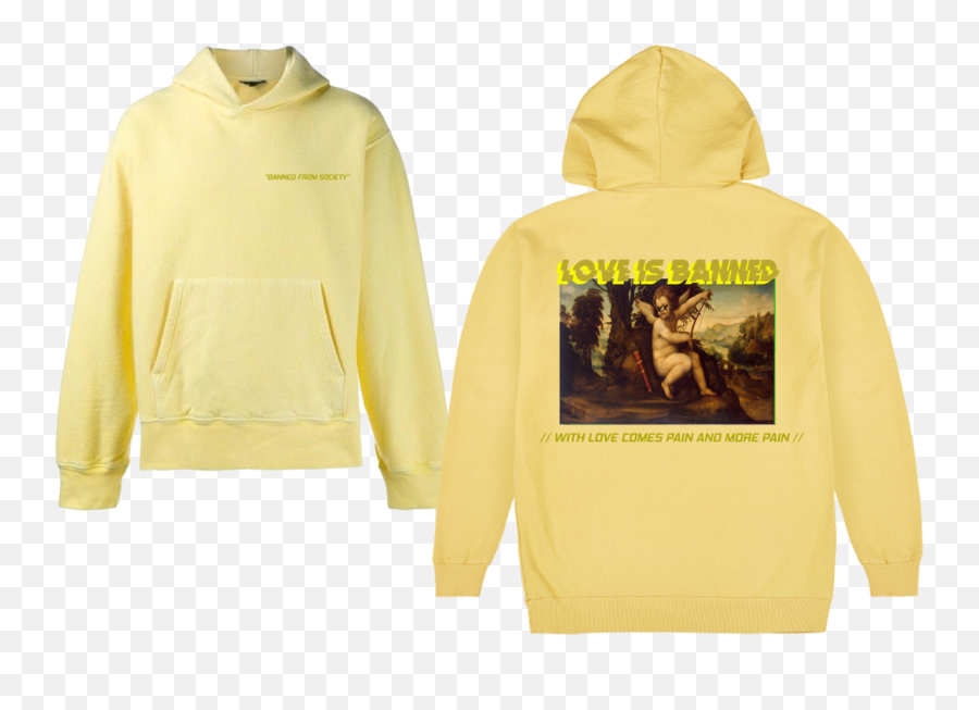 Love Is Banned Hoodie - Cupid In The Landscape Png,Banned Png