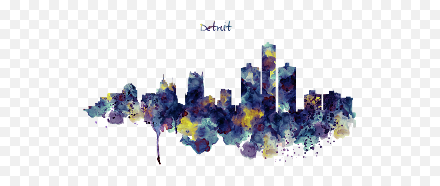 Detroit Skyline Silhouette Beach Towel - Silhouette Detroit Skyline Png,Boston Skyline Silhouette Png