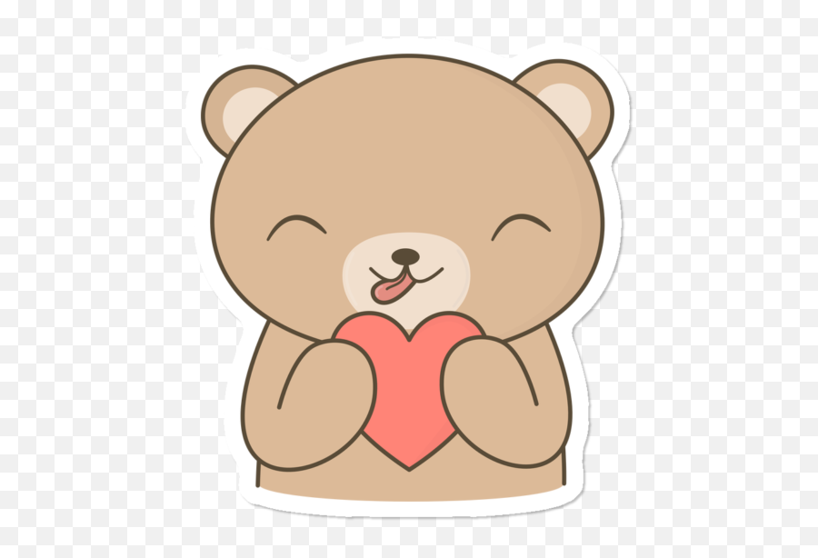 Download Hd Kawaii Cute Brown Bear With A Heart - Kawaii Cute Kawaii Bear Png,Brown Bear Png