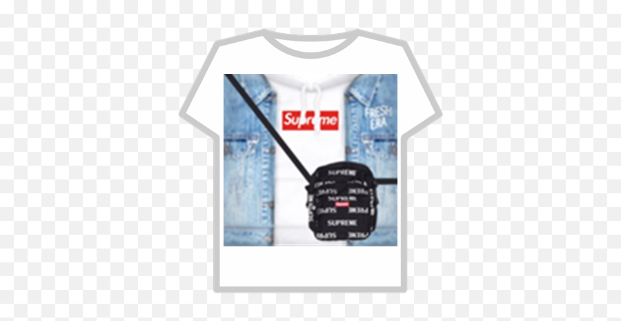Denim Jacket T - Denim Jacket With White Hoodie Roblox T Shirt Png,Roblox Jacket Png