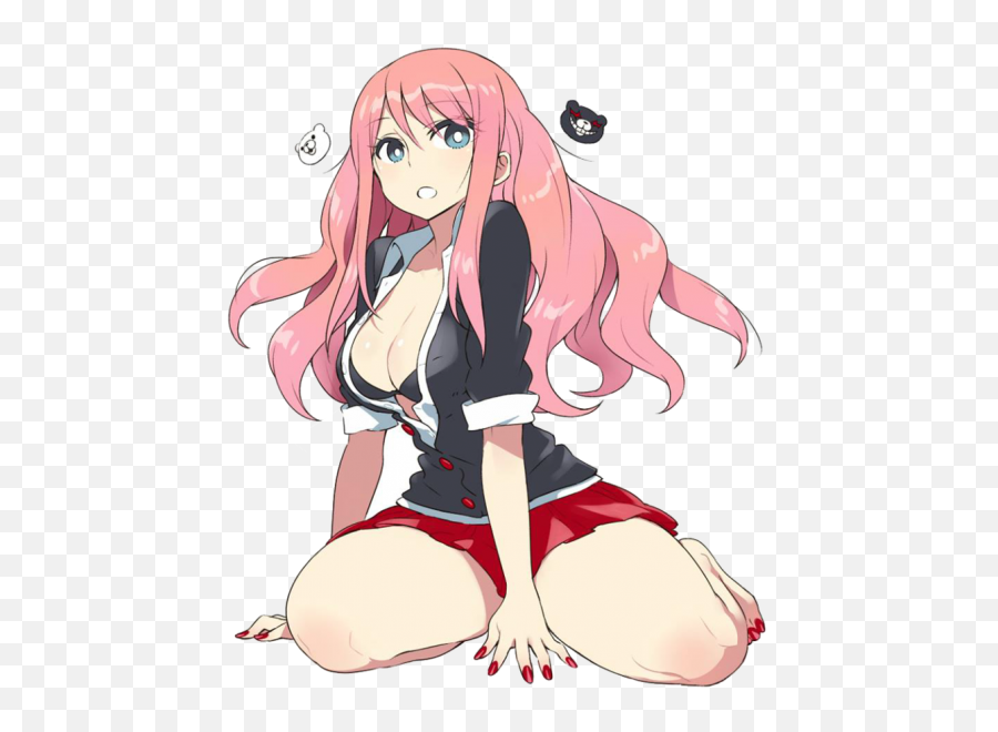Anime Girl Sitting Down Png Transparent - Sexy Pink Hair Anime Girls,Anime Girl Sitting Png