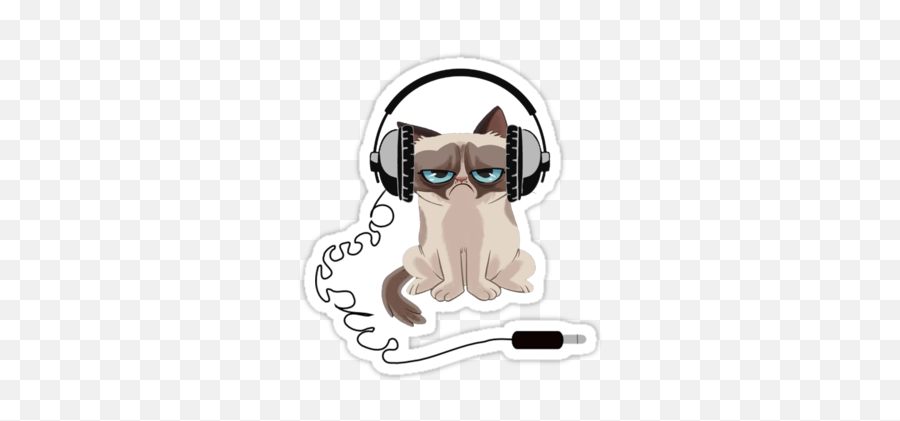 Grumpy Cat Headphones Tank Women Mutinyaudio U203a Portfolio - Head Phones Png,Grumpy Cat Png