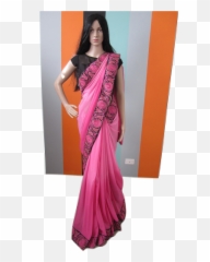 Download Hd Bollywood Inspired Pink Shaded Saree W Black - Photo Shoot Png,Sequins Png