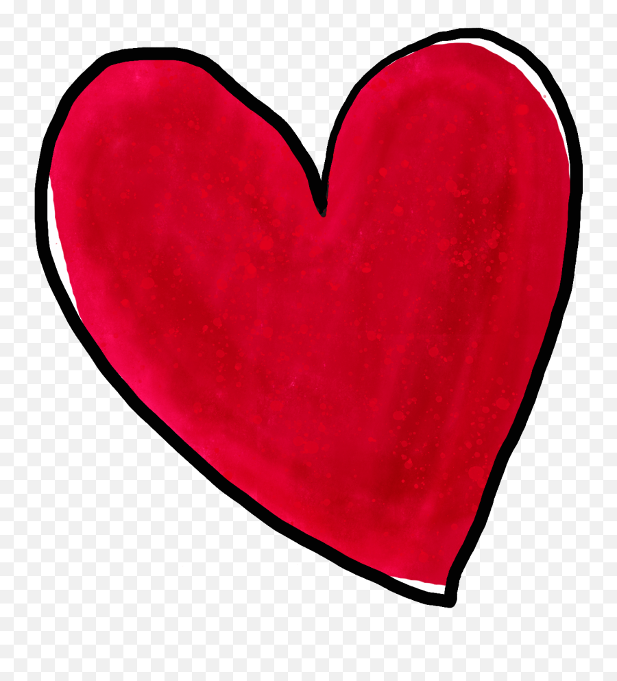 Crimson Heart In Digital Watercolor - Painted Heart Png,Watercolor Heart Png