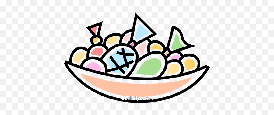 Bowl Of Candies Royalty Free Vector Clip Art Illustration - Candy Bowl Clipart Transparent Background Png,Candy Clipart Png