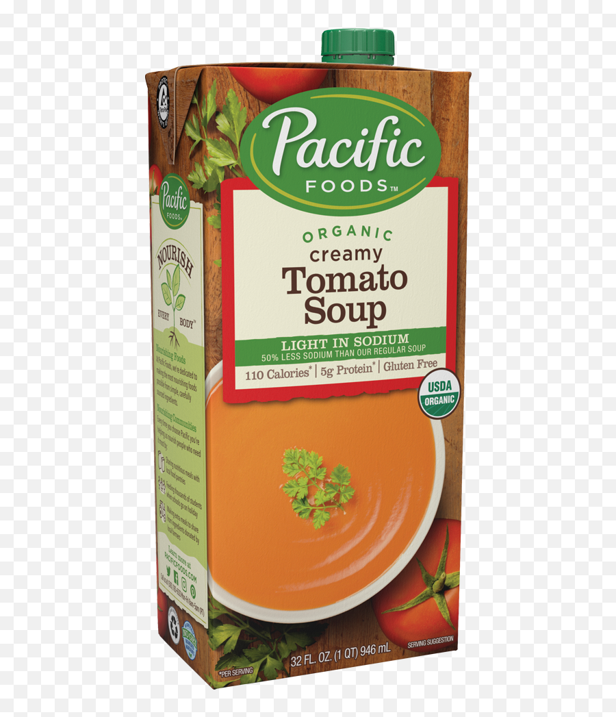 Organic Creamy Tomato Soup Light In Sodium - 32oz Pacific Roasted Red Pepper And Tomato Soup Png,Soup Png
