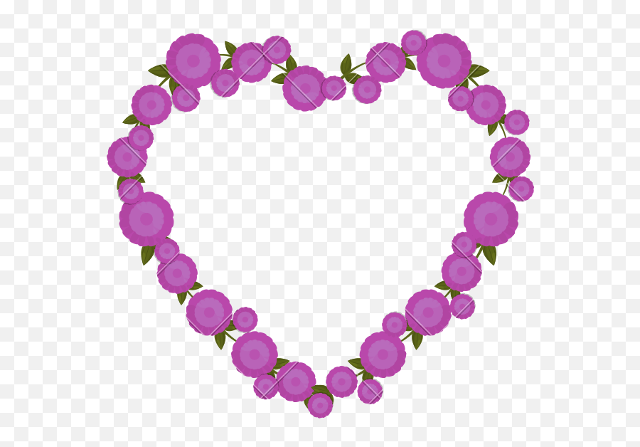 Purple Flowers Heart Shape Ornate - Icons By Canva Heart Png,Purple Flowers Png