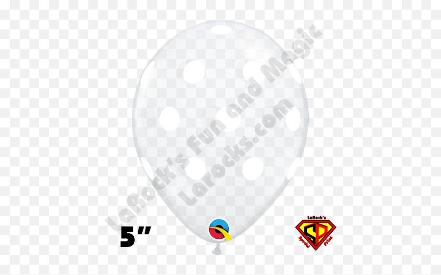 5 Inch Round Big Polka Dot Diamond Clear White Dots Balloon Qualatex 100ct - Balloon Png,White Dots Png