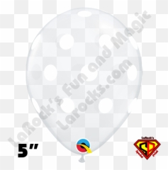 5 Inch Round Big Polka Dot Diamond Clear White Dots Balloon Qualatex 100ct - Balloon Png,White Dots Png