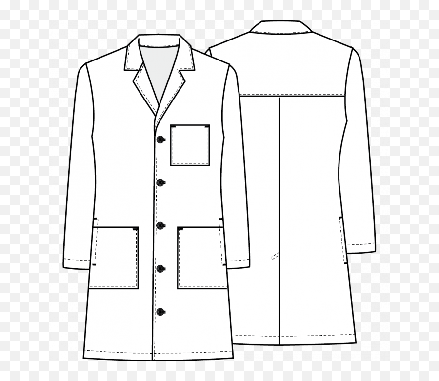Unisex Lab Coat - Scrub Suit Collar Sketch Png,Lab Coat Png - free ...