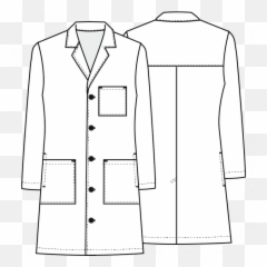Unisex Lab Coat - Scrub Suit Collar Sketch Png,Lab Coat Png