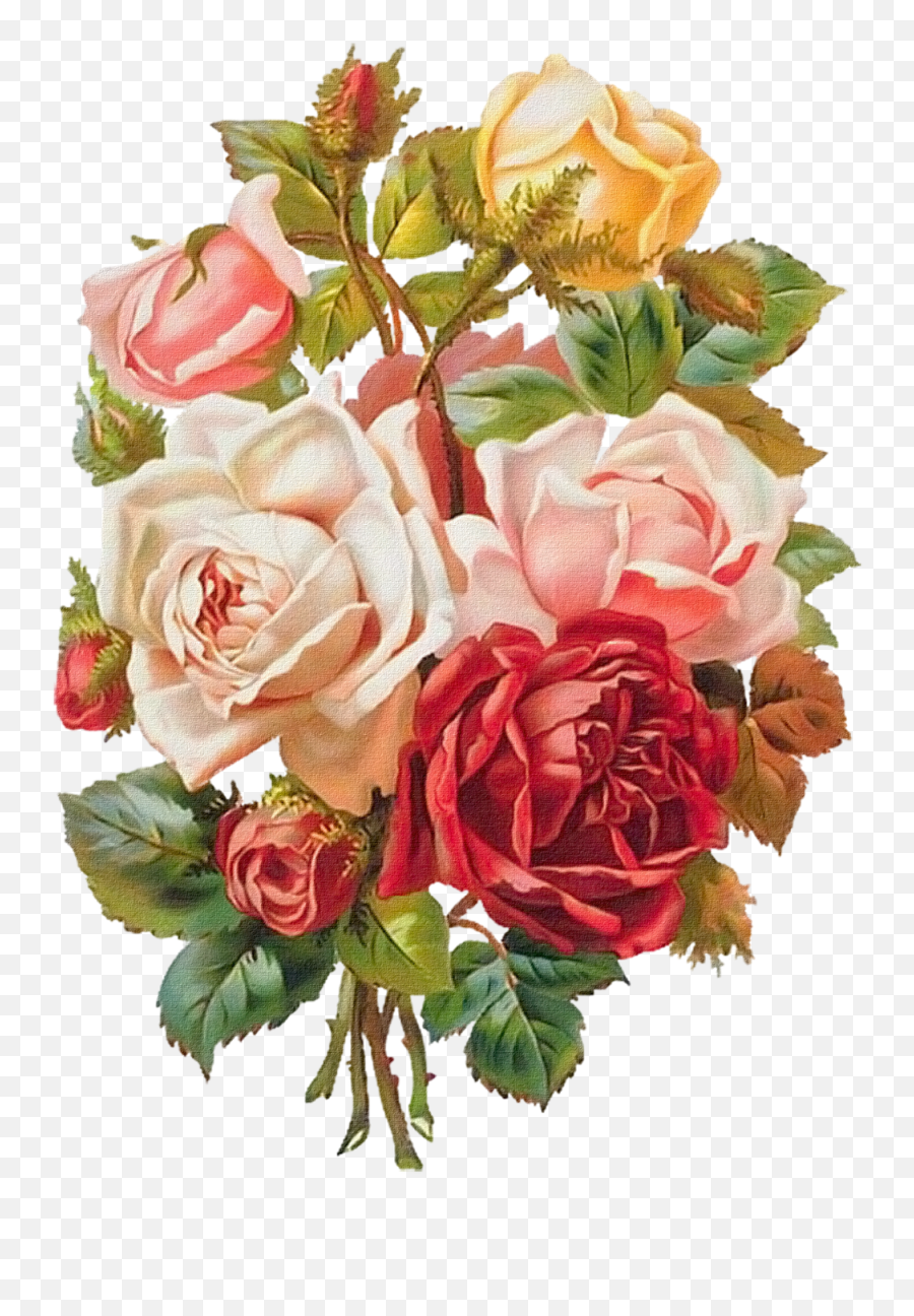 Victorian Era Flower Bouquet Porte - Bouquet Rose Clip Vintage Flower ...