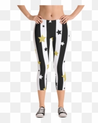 Golden Stars And Stripes Capri Leggings U2013 Comf - Teeu0027s Clothing png