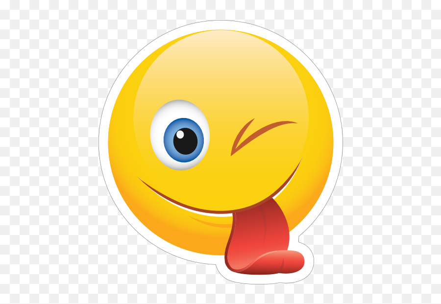 Cute Winking Tongue Out Emoji Sticker - Smiley Png,Tongue Out Emoji Png