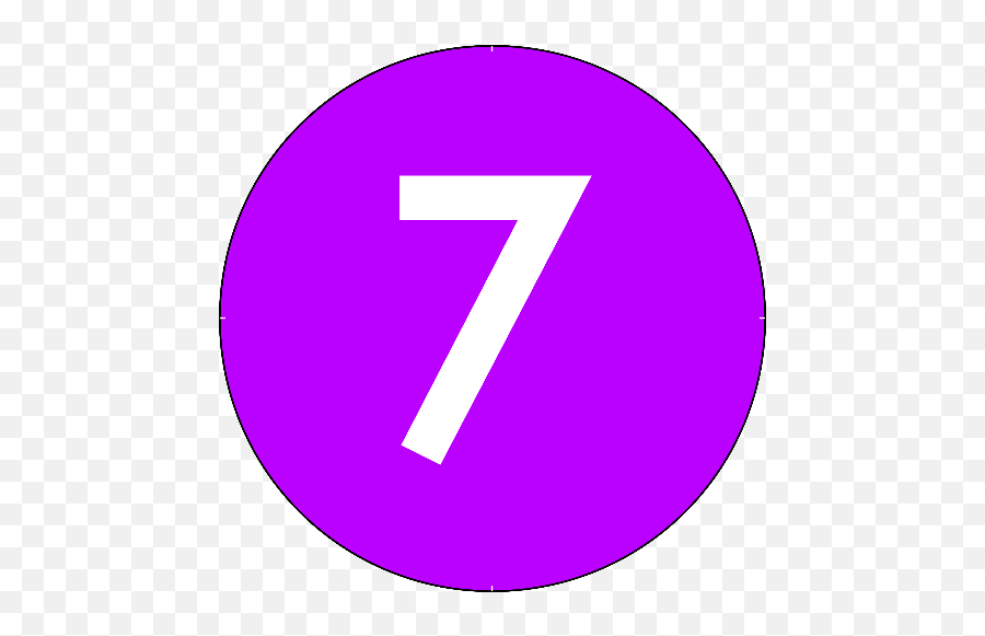 Number 7 In Circle Flashcard Free Printable Papercraft - Dot Png,Number 7 Icon