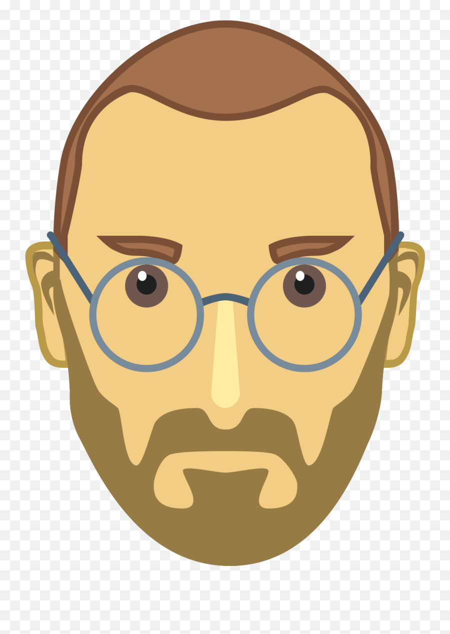 The Icon Is Frontal View Of Face An Old - Steve Steve Jobs Cartoon Transparent Png,Kanye Face Png