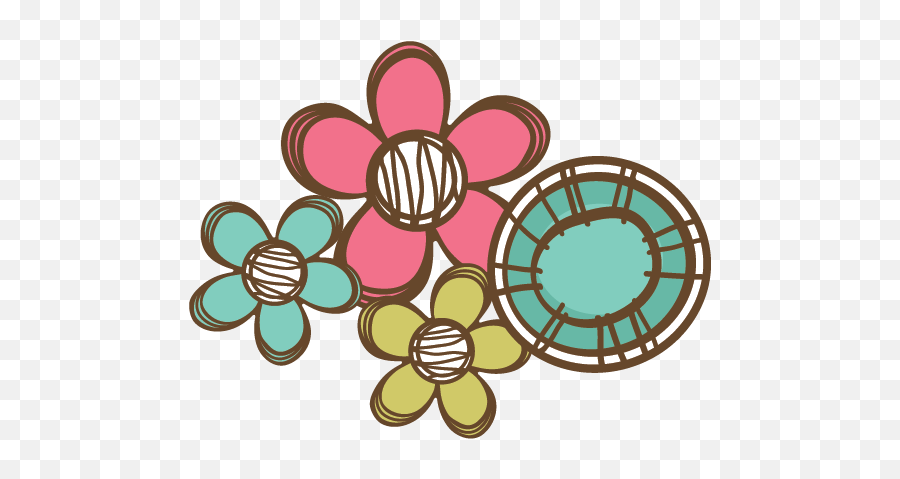 Flowers Svg Files For - Cute Flower Doodle Png Full Size Circle,Cute Flower Png