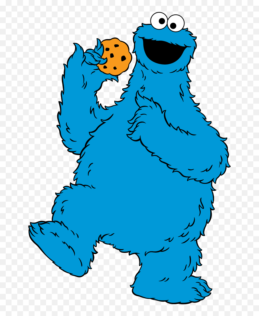 Cookie Monster Head Clipart - Cartoon Sesame Street Cookie Monster Png,Elmo Face Png