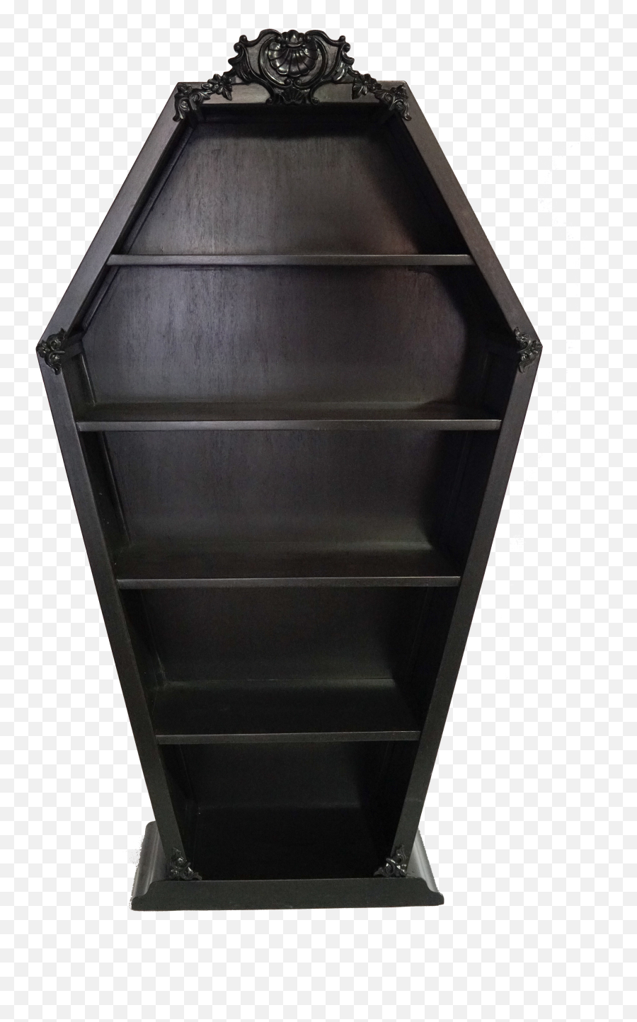 Download Coffin Shelf - Black Coffin Bookcase Full Size Shelf Png,Bookcase Png