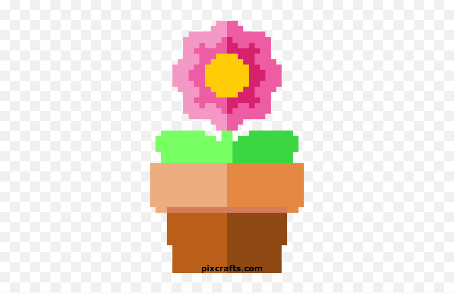 Flower - Printable Pixel Art Png,Flower Pot Png