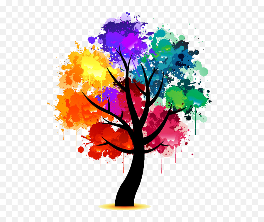 Rainbow Watercolor Tree - Arts In The Park Png,Watercolor Tree Png