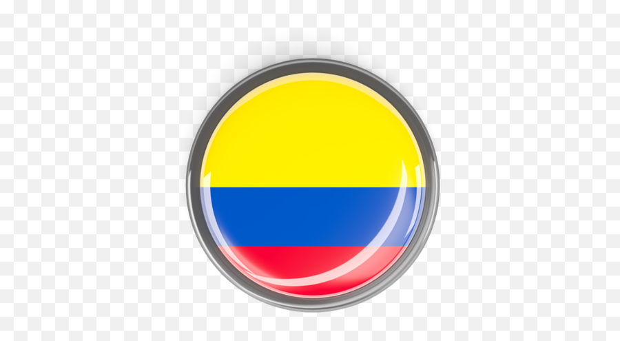 Metal Framed Round Button - Colombian Circle Flag Png,Colombian Flag Png