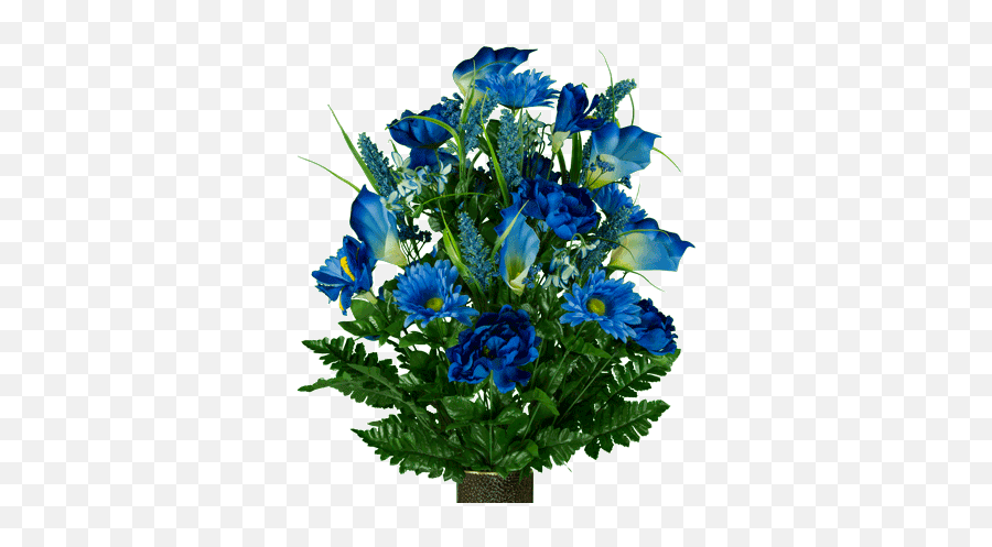 Blue Peony Daisy And Calla Lily Mix - Bouquet Png,Blue Flower Transparent