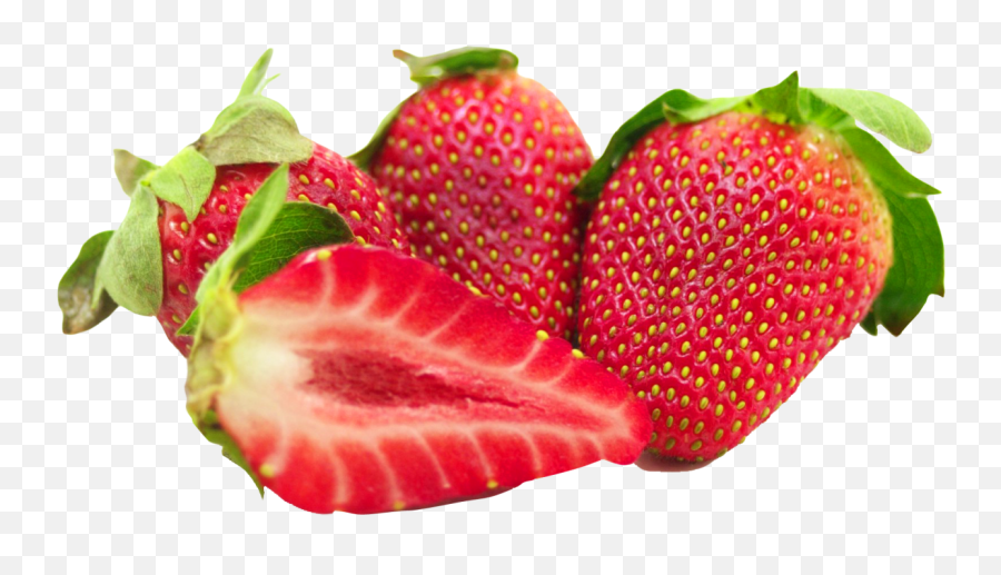 Strawberries With Leaf And Sliced Png - Sliced Strawberry Png,Strawberries Transparent Background