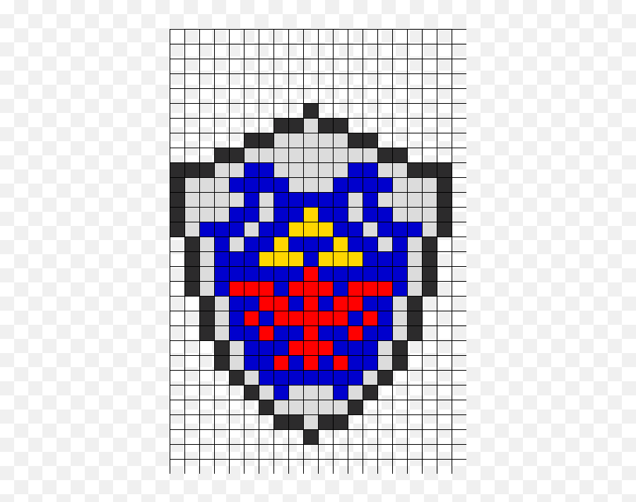 Zelda Hylian Shield Kandi Pattern - Hylian Shield Perler Beads Png,Hylian Shield Png