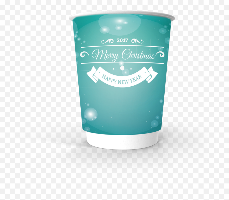 Double Wall Paper Cup 12oz Xmas Ice - Caffeinated Drink Png,Double Cup Png