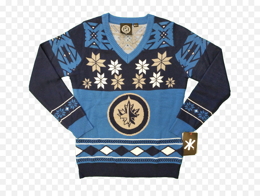 Winnipeg Jets Womens Big Logo Ugly Christmas Sweater - Long Sleeve Png,Ugly Christmas Sweater Png