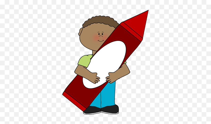 Boy With Crayon Clipart Transparent Png - Boy Holding A Crayon,Crayon Clipart Png