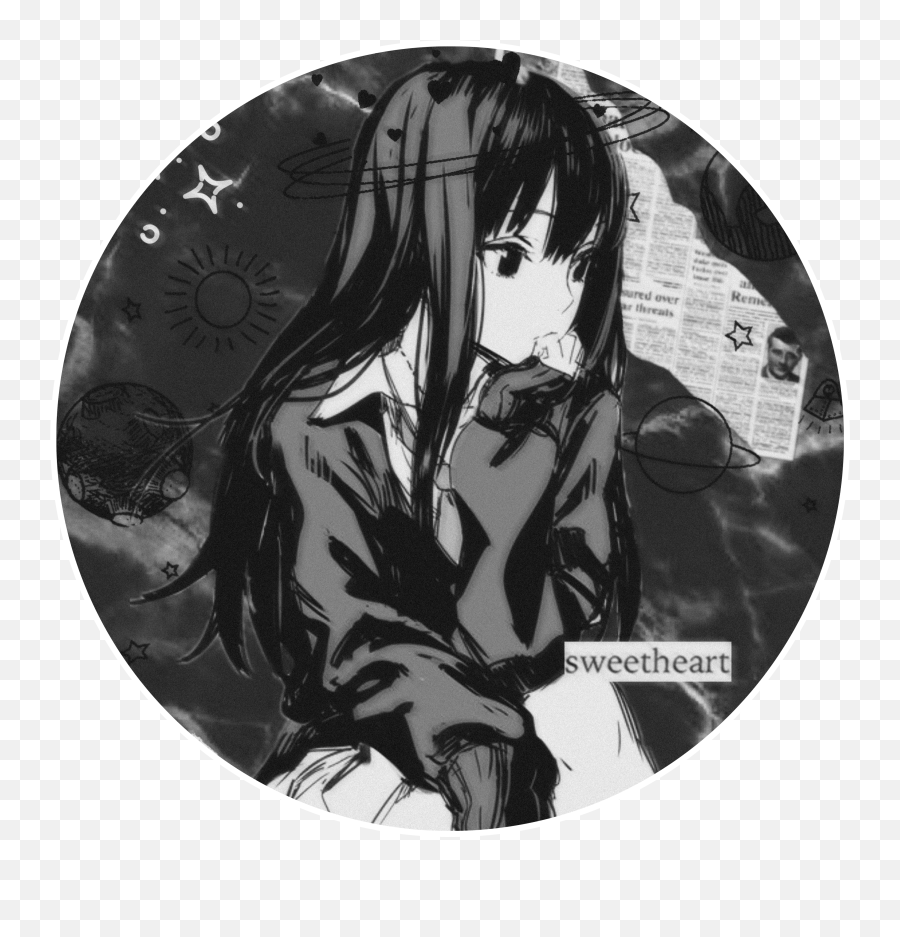 Monochrome Edgy Anime Icons - Novocomtop Anime Girl Monochrome Aesthetic Png,Hyouka Folder Icon