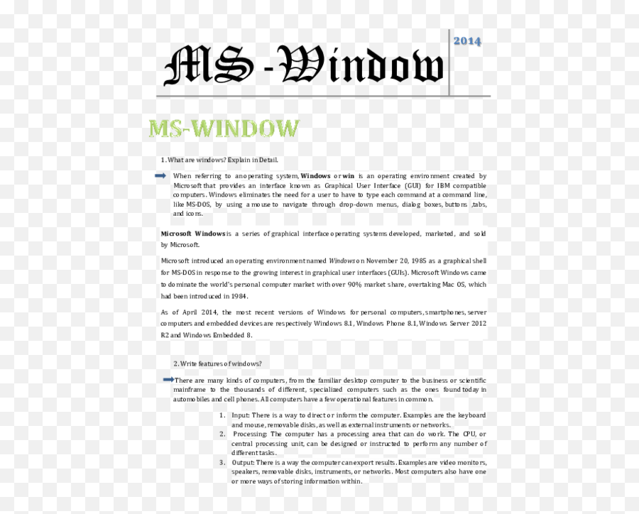 Doc Ms Window A Report Biraj Bakhati - Academiaedu Miami Times Png,Windows 8.1 Adjust Icon Size