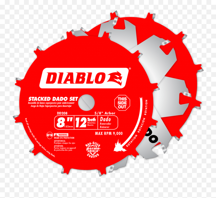 8 In X 12 Tooth Carbide Stacked Dado Saw Blade Set - Diablo Saw Blades Png,Sawblade Icon