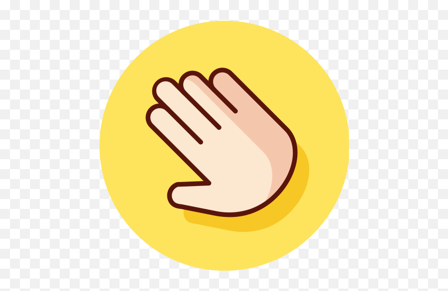 Yellow Hand Free Icon Of Gesture - Hand Icon Circle Yellow Png,Hand Icon Circle