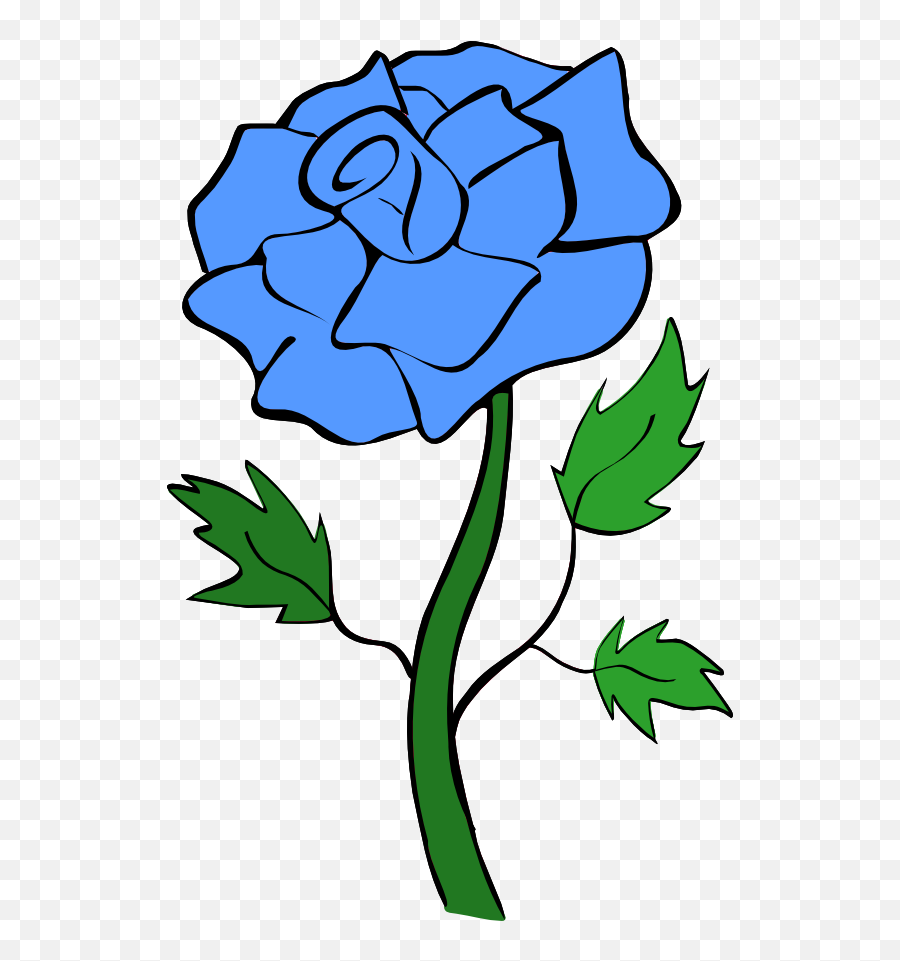 Clipart Roses Animated Transparent - Blue Rose Cartoon Png,Cartoon Rose Png