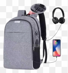 Water Resistant Travel Backpack With Usb Charging Port And - Smart Bag png