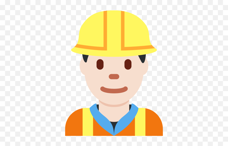 Construction Worker Emoji With Light Skin Tone Meaning - Male Construction Worker Emoji Png,Casque Icon Variant Helmet