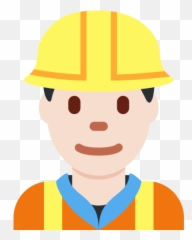 Construction Worker Emoji With Light Skin Tone Meaning - Male png