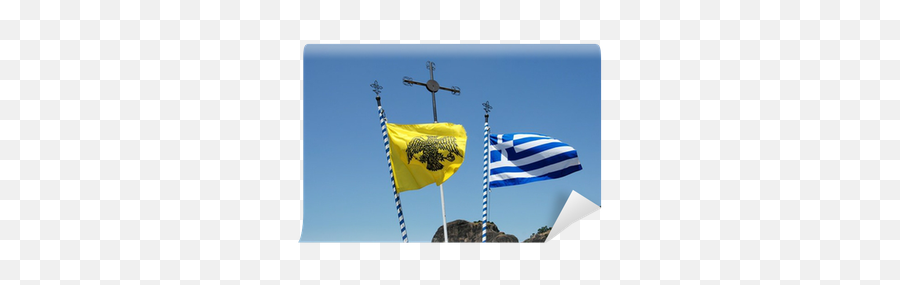 Wall Mural Byzantine And Greek Flags With Orthodox Cross - Byzantine And Greek Flag Png,Byzantine Cross Icon