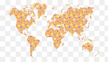Download This Free Icons Png Design Of Cute Floral World Map