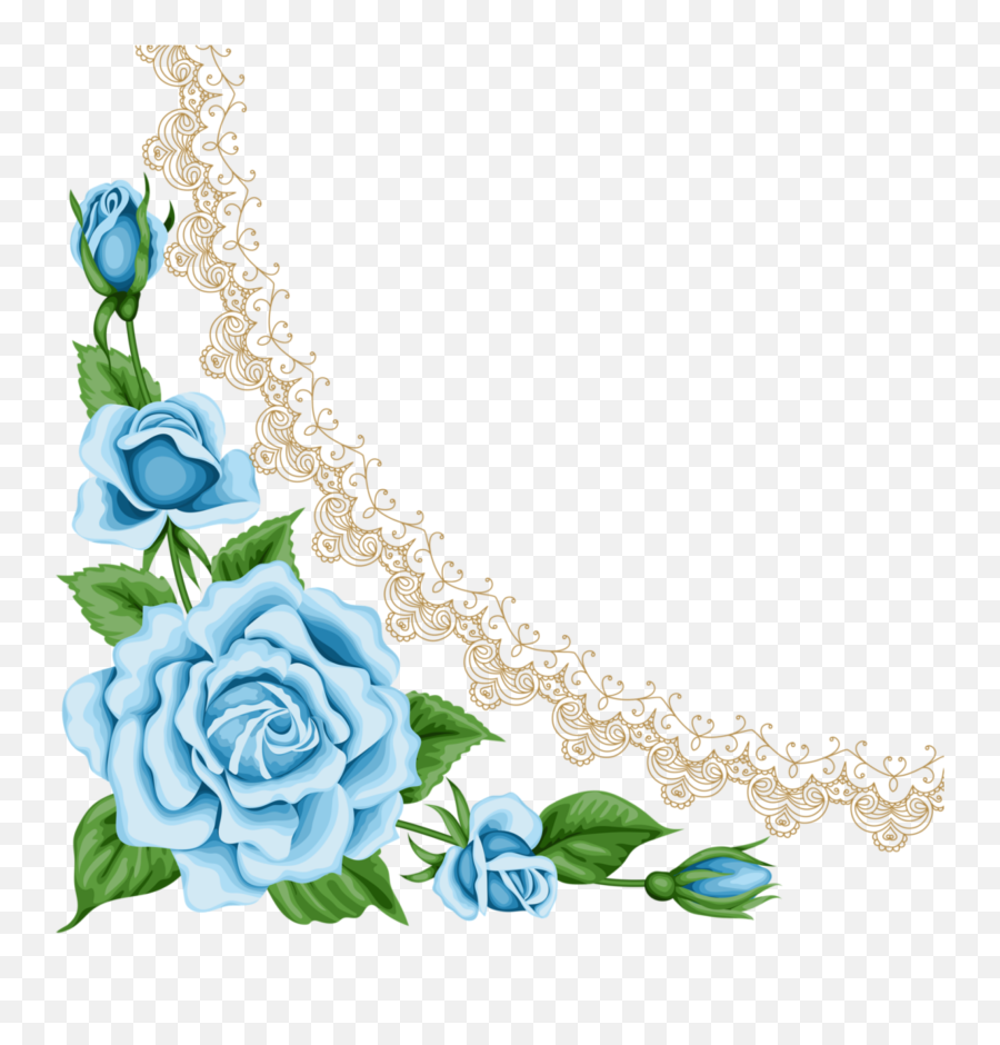 Mq - Blue Transparent Flower Border Png,Rose Border Transparent
