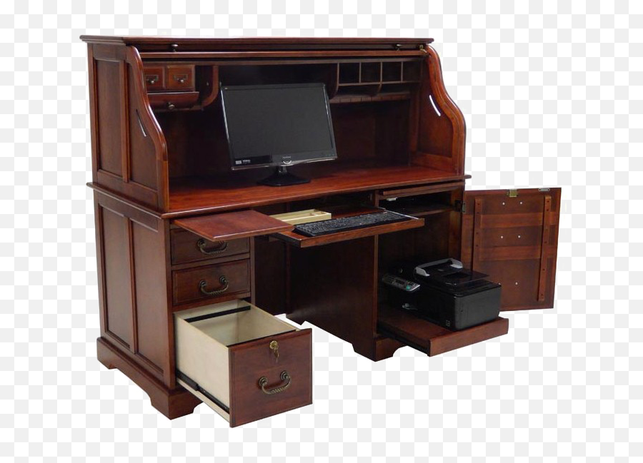 Download Free Png Roll Top Desk Photos - Dlpngcom Lockable Desk,Computer Desk Png