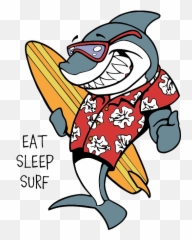 Sscwt50 Surfing Shark Clipart With Transparent Big - Cartoon png