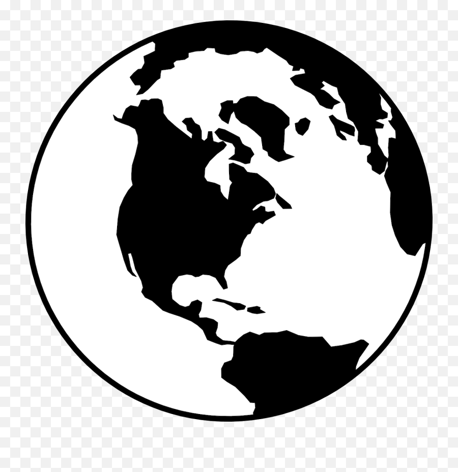 Download Free Png Globe World Earth - Black And White World Logo,World Logo Png