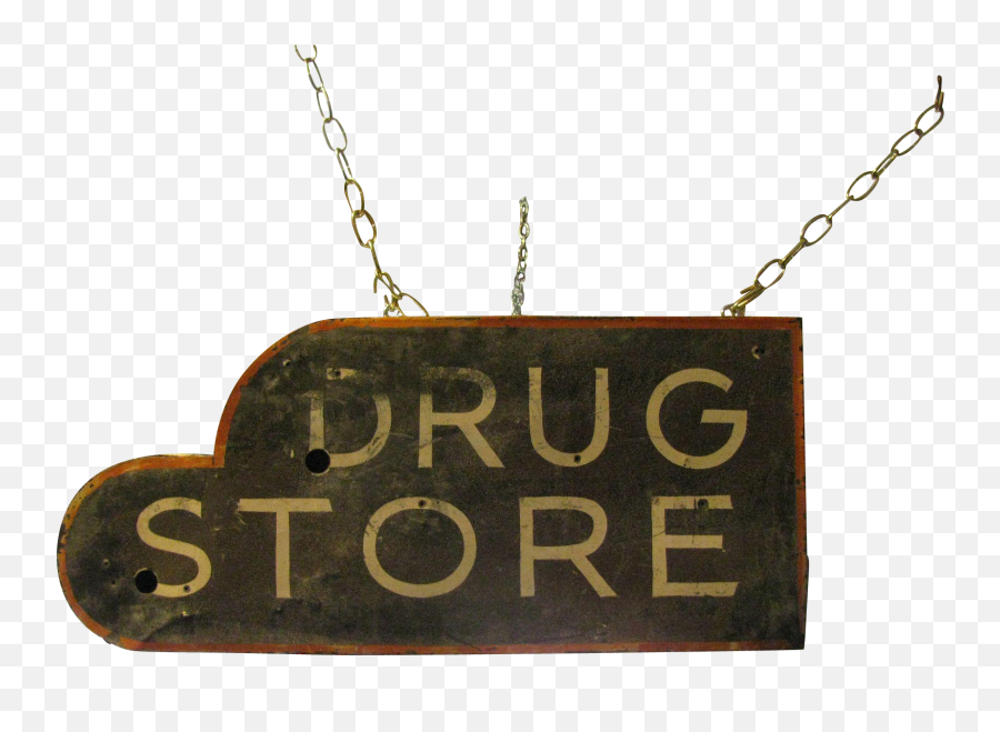 Vintage Drug Store Ex Neon Tin Sign Png Hanging